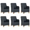 vidaXL Ensemble &agrave; manger de jardin 7 pcs Gris fonc&eacute;