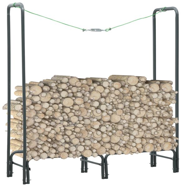 vidaXL Portant de bois de chauffage Anthracite 120x35x120 cm Acier