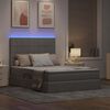 vidaXL Lit avec rangement et LED avec LED Taupe 140 x 200 cm Polyester