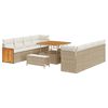 vidaXL Ensemble de canap&eacute; de jardin avec coussin 11 pcs Beige et cr&egrave;me