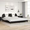 vidaXL Cadre de lit Viana avec LED sans matelas noir et blanc 200x200 cm