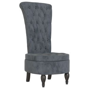 vidaXL Chaise &agrave; dossier haut gris fonc&eacute; velours conception de bouton