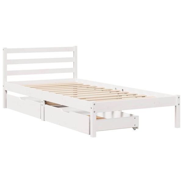 vidaXL Cadre de lit sans matelas blanc 90x200 cm bois de pin massif