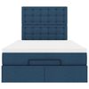 vidaXL Cadre de lit ottoman avec matelas bleu 120x190 cm tissu