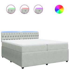 vidaXL Sommier &agrave; lattes de lit et matelas Gris clair 200x200cm Velours