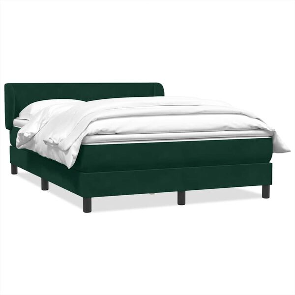 vidaXL Sommier &agrave; lattes de lit et matelas vert fonc&eacute; 160x220cm velours