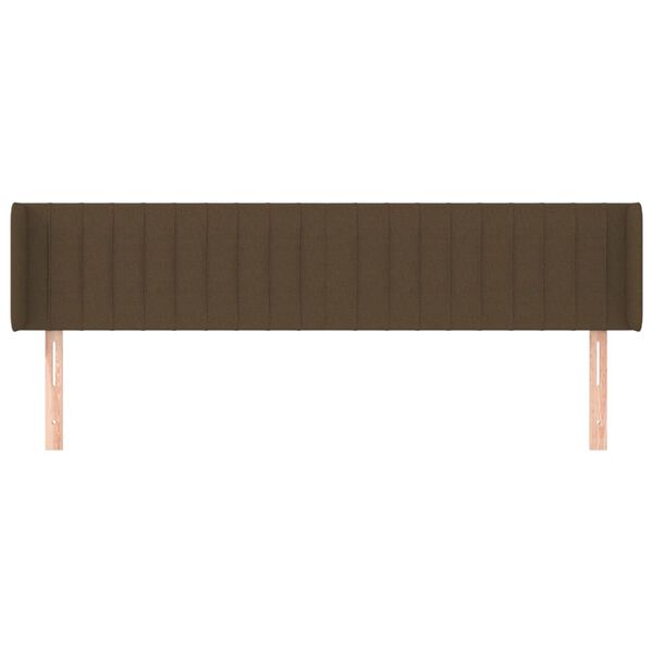 vidaXL T&ecirc;te de lit avec oreilles Marron Fonc&eacute; 163x16x78/88 cm Tissu
