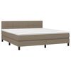 vidaXL Sommier &agrave; lattes de lit avec matelas LED Taupe 160x200 cm Tissu