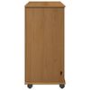 vidaXL Cabinet roulant avec roue Marron miel 63,5 x 39 x 79 cm