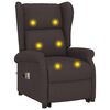 vidaXL Fauteuil de massage Marron fonc&eacute; Tissu