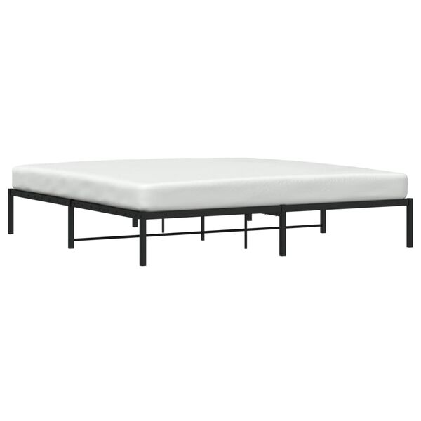 vidaXL Cadre de lit m&eacute;tal sans matelas noir 200x200 cm