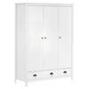 vidaXL Garde-robe &agrave; 3 portes Hill Blanc 127x50x170 cm Bois pin solide