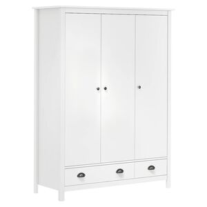 vidaXL Garde-robe &agrave; 3 portes Hill Blanc 127x50x170 cm Bois pin solide