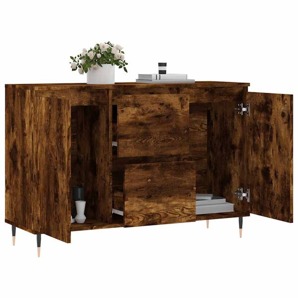 vidaXL Buffet chêne fumé 101,5x35x70 cm bois d'ingénierie