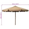 vidaXL Parasol d'extérieur avec mât en bois 330 cm Taupe
