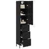 vidaXL Haut Armoire Ch&ecirc;ne noir 34,5 x 34 x 180 cm Bois d'ing&eacute;nierie