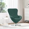 vidaXL Fauteuil &oelig;uf Vert fonc&eacute; Velours