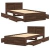 vidaXL Cadre de lit et tête de lit sans matelas chêne marron 75x190 cm