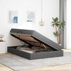 vidaXL Lit avec rangement et matelas Gris fonc&eacute; 140 x 200 cm Polyester