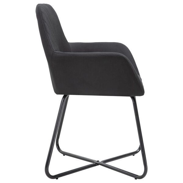 vidaXL Chaises &agrave; manger lot de 4 noir tissu