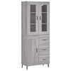 vidaXL Buffet haut Sonoma gris 69,5x34x180 cm Bois d'ing&eacute;nierie