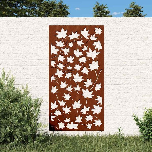 vidaXL D&eacute;coration murale jardin 105x55 cm acier corten design feuille