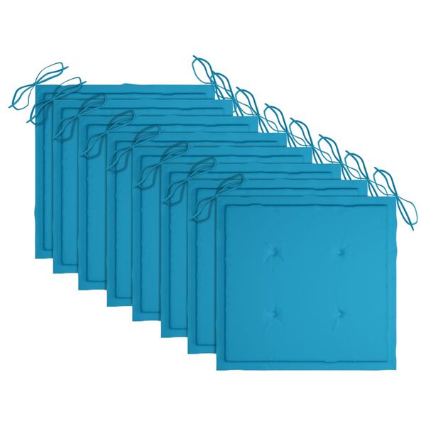 vidaXL Chaises à manger d'extérieur lot de 8 et coussins Acacia massif