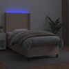 vidaXL Sommier à lattes de lit matelas et LED Cappuccino 90x190cm