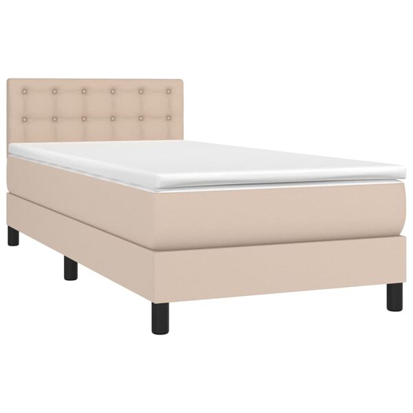 vidaXL Sommier à lattes de lit avec matelas et LED Cappuccino 80x200cm