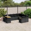 vidaXL Salon de jardin 10 pcs avec coussins noir r&eacute;sine tress&eacute;e