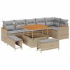 vidaXL Ensemble de canap&eacute; de jardin 9 pcs Beige polyrotin