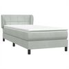 vidaXL Sommier &agrave; lattes de lit et matelas gris clair 80x210 cm velours
