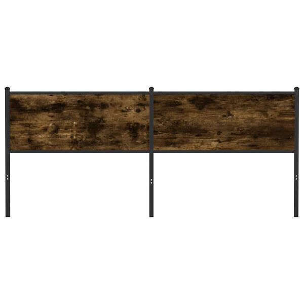 vidaXL T&ecirc;te de lit ch&ecirc;ne fum&eacute; 190 cm bois d'ing&eacute;nierie et acier