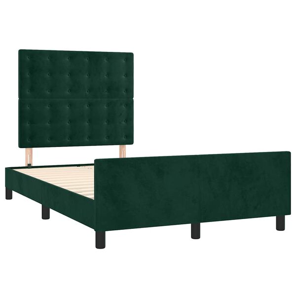 vidaXL Cadre de lit sans matelas vert fonc&eacute; 120x200 cm velours