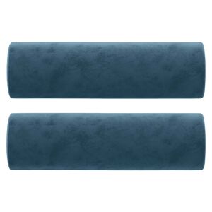 vidaXL Coussins d&eacute;coratifs lot de 2 Bleu &Oslash;15x50 cm Velours