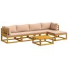 vidaXL Ensemble de Canap&eacute;s 6 pc Naturel Bois d'Acacia Massif