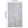 vidaXL Moustiquaire blanc et gris 118x220 cm chenille