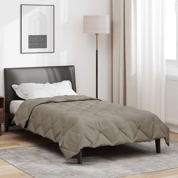 vidaXL Duvet d'&eacute;t&eacute; simple Gris clair 220 x 140 cm Microfibre