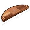 vidaXL Tapis d'escalier autoadhésifs 10 pcs 65x21x4 cm Marron