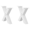 vidaXL Pieds de table basse en forme de X, 2 pi&egrave;ces, blanc, 50 x (42-43) cm, acier