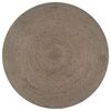 vidaXL Tapis fait &agrave; la main Jute Rond 90 cm Gris