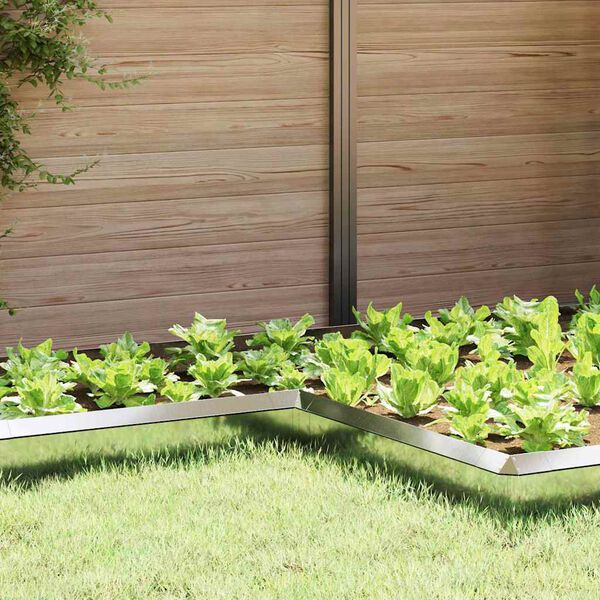 vidaXL Cl&ocirc;ture &agrave; escargots 4 pcs Argent 10 x 10 x 25 cm