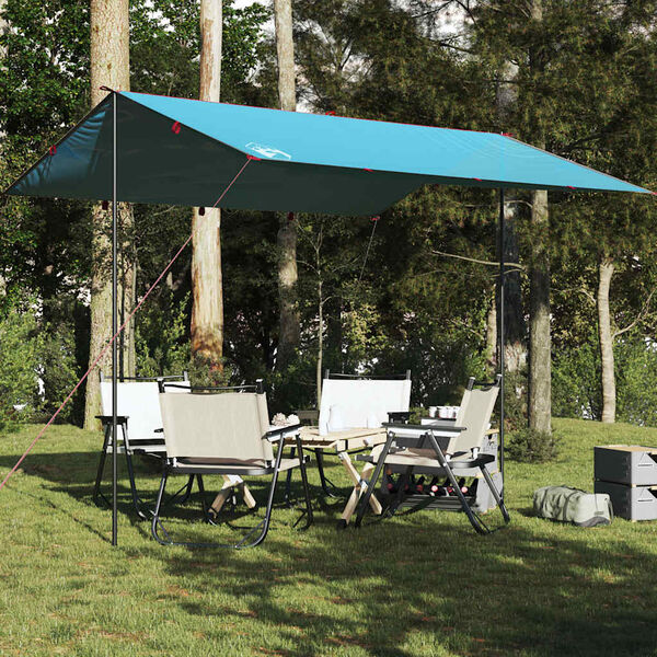 vidaXL B&acirc;che de camping bleu 360x294 cm imperm&eacute;able