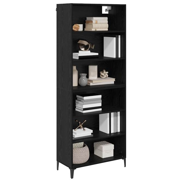 vidaXL Haut Armoire Ch&ecirc;ne noir 69,5 x 34 x 180 cm Bois d'ing&eacute;nierie