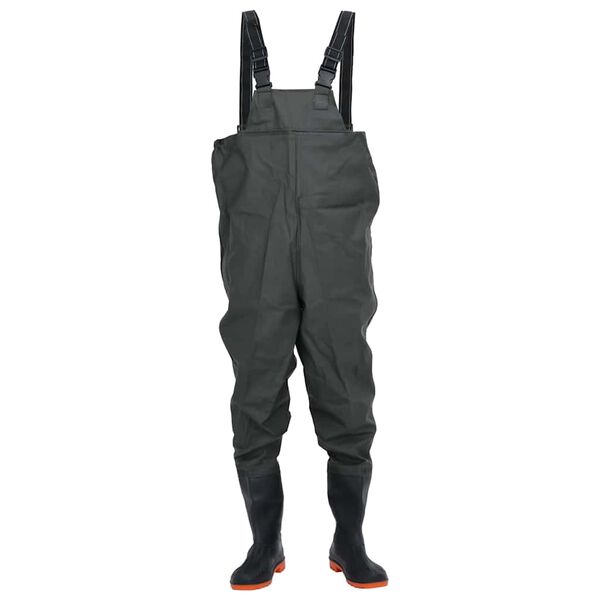 vidaXL Cuissardes avec bottes vert fonc&eacute; taille 46