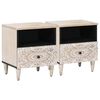 vidaXL Armoire de lit avec tiroir 2 pcs Blanc 40 x 33 x 46 cm