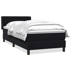 vidaXL Sommier &agrave; lattes de lit avec matelas noir 80x220 cm velours