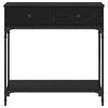 vidaXL Table console Ch&ecirc;ne noir 75 x 34,5 x 75 cm Bois d'ing&eacute;nierie