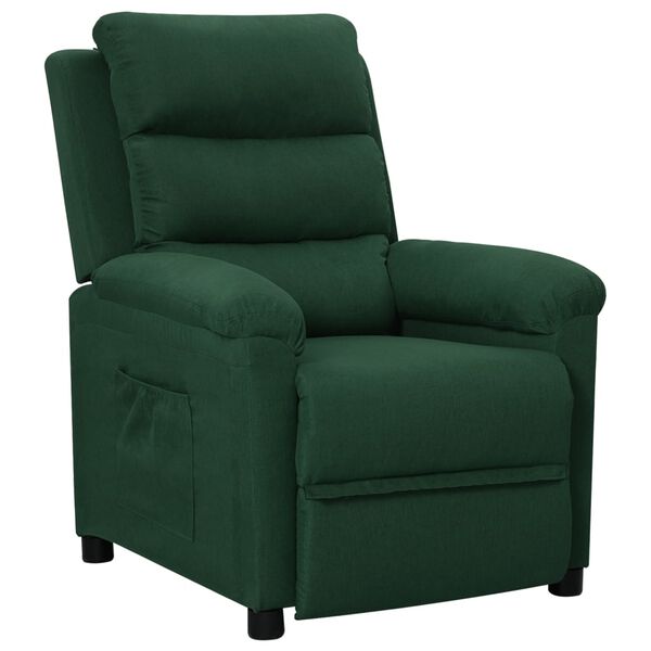 vidaXL Fauteuil inclinable Vert fonc&eacute; Tissu