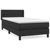 vidaXL Sommier à lattes de lit avec matelas Noir 100x200 cm Similicuir